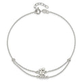 Sterling Silver Polished 9in Plus 1in Ext Butterfly Anklet