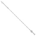 Sterling Silver Rhod-pltd Miraculous Medal/Cross w/1in ext. Bracelet