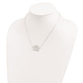 Sterling Silver Rhodium-plated Polished Lotus Flower 18 inch Necklace
