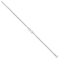 Sterling Silver 2-Strand Beaded Infinity Symbol 9in Plus 1in ext. Anklet