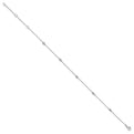 Sterling Silver Rhodium-plated Bezel CZ 9in Plus 2in Ext. Anklet