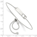 Sterling Silver Polished Bar w/ Heart Adjustable Bracelet