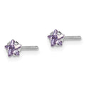 Sterling Silver Madi K RH Plated Purple Star CZ Post Earrings