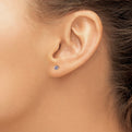 Sterling Silver Madi K RH Plated Purple Star CZ Post Earrings
