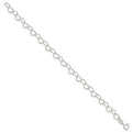 Sterling Silver 7inch Polished Fancy Heart Link Bracelet