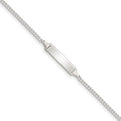 Sterling Silver Polished ID Plate with .75in ext. Children's Bracelet