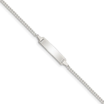 Sterling Silver Polished ID Plate with .75in ext. Children's Bracelet