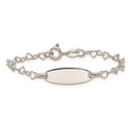 Sterling Silver Polished Engraveable Children's ID Heart Link Bracelet