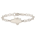 Sterling Silver Polished Angel Baby Engraveable ID Bracelet