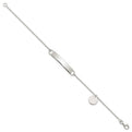 Sterling Silver Polished 7.5 inch Curb Link ID Bracelet W/Sliding Accent