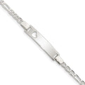 Sterling Silver Baby ID with Cut-out Heart Bracelet