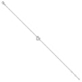 Brilliant Embers Sterling Silver Rhodium-plated 23 Stone 9 inch Micro Pav������ CZ Heart Anklet with 1 Inch Extender