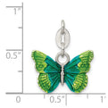 Sterling Silver Enameled Butterfly Charm