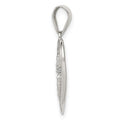 Sterling Silver Rhodium Plated Polished and CZ Double Heart Pendant