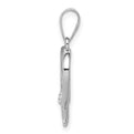 Sterling Silver Rhodium-plated Single CZ Fancy Heart Pendant