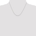 Sterling Silver Rhodium-plated .6mm Mirror Box Chain w/2in ext.