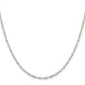 Sterling Silver 2.5mm Flat Open Oval Cable Chain