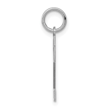Sterling Silver/Rhodium-plated Satin Number 2 Charm