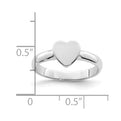 Sterling Silver Rhodium-plated Heart Ring
