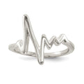 Sterling Silver Polished Fancy Heartbeat Ring