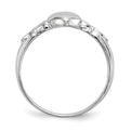 Sterling Silver Rhodium-plated Polished Claddagh Ring
