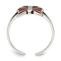 Sterling Silver Antiqued Red Enameled Butterfly Toe Ring