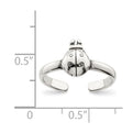 Sterling Silver Antiqued Ladybug Toe Ring