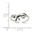 Sterling Silver Antiqued Lizard CZ Toe Ring