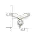 Sterling Silver CZ Dangle Toe Ring