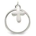 Sterling Silver Solid Cross Dangle Ring