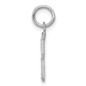 Sterling Silver Rhodium-plated Diamond-cut #3 Charm