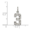 Sterling Silver Rhodium-plated Diamond-cut #3 Charm