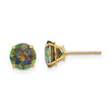 14k Madi K Round Mystic Topaz 6mm Post Earrings