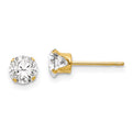 14k Madi K 5mm CZ Post Earrings