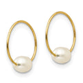 14k Madi K White Rice FW Cultured Pearl Endless Hoop Earrings