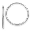14k White Gold Polished Endless Tube Hoop Earrings