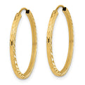 14k Diamond-cut Square Tube Endless Hoop Earrings