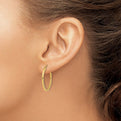 14k Diamond-cut Square Tube Endless Hoop Earrings