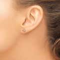 14k Rose Gold Polished Love Knot Post Earrings