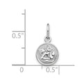 14k White Gold Small Polished Angel Charm