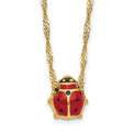 14k Enameled Ladybug 17in with 1in ext. Necklace