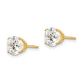 14k 6.5mm CZ stud earrings