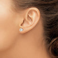 14k White Gold 6.5mm CZ stud earrings