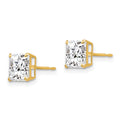 14k 6mm Square CZ Post Earrings