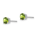 14k White Gold 5mm Peridot Earrings