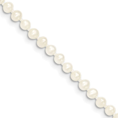 14k 3-4mm White Near Round Freshwater Cultured Pearl Necklace