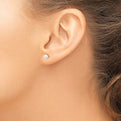 14k 4-5mm Round White Saltwater Akoya Cultured Pearl Stud Post Earrings
