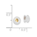 Silicone Sliders 14K YG ScrewBack Mushroom 1 Pair