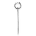 SS Rh-plt Engraveable Round Polished Front/Satin Back Disc Charm