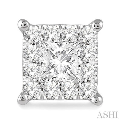 3/4 Ctw Lovebright Diamond Earrings in 14K White Gold